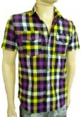 Camisa Xadrez manga Curta com 2 Bolsos Várias Cores