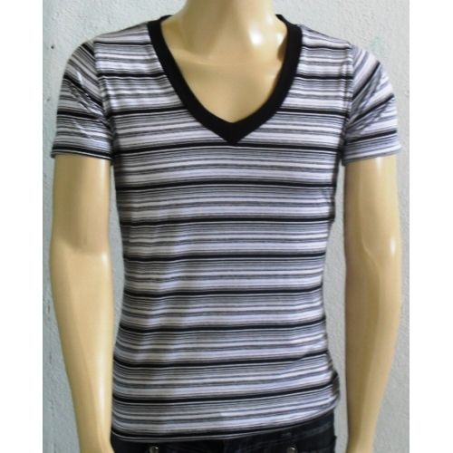 Camisa Gola V Fundona manga Curta Listrada
