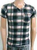 Camisa Xadrez Em Viscose com Elastano manga Curta com Bolso