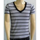 Camisa Gola V Fundona manga Curta Listrada
