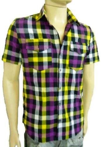 Camisa Xadrez manga Curta com 2 Bolsos Várias Cores